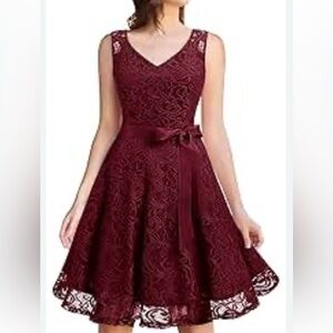 Dressystar Women's Cocktail Dress Floral Lace Short Bridesmaid Party Prom XS
